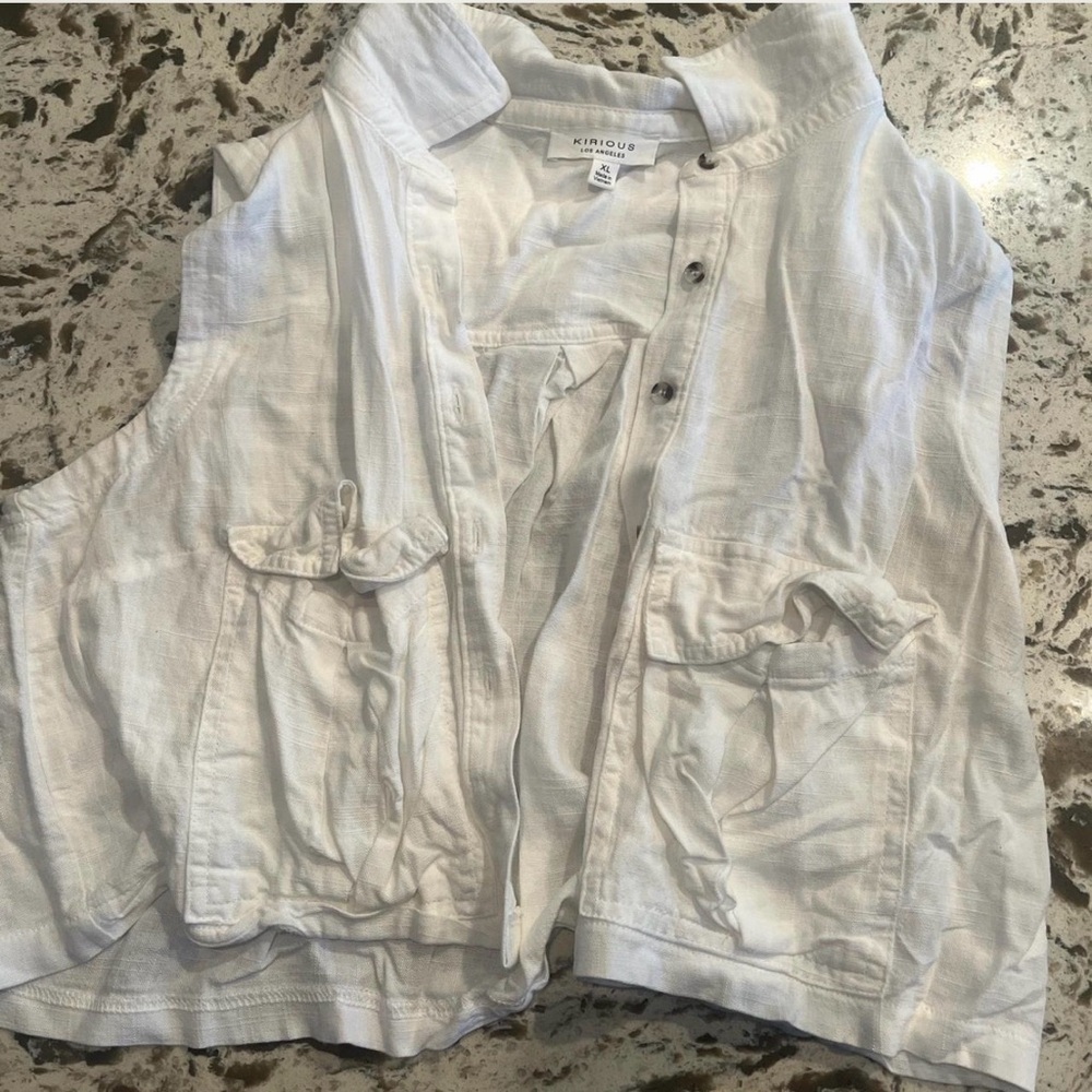 Kirkland Signature White Button-Up Shirt